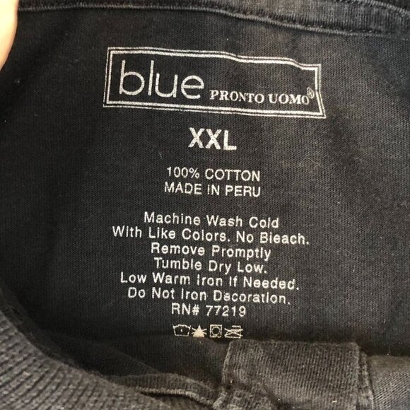 Blue Pronto Uomo Mens Polo Shirt Size XXL Short Sleeve Pullover Casual Black - Picture 3 of 9